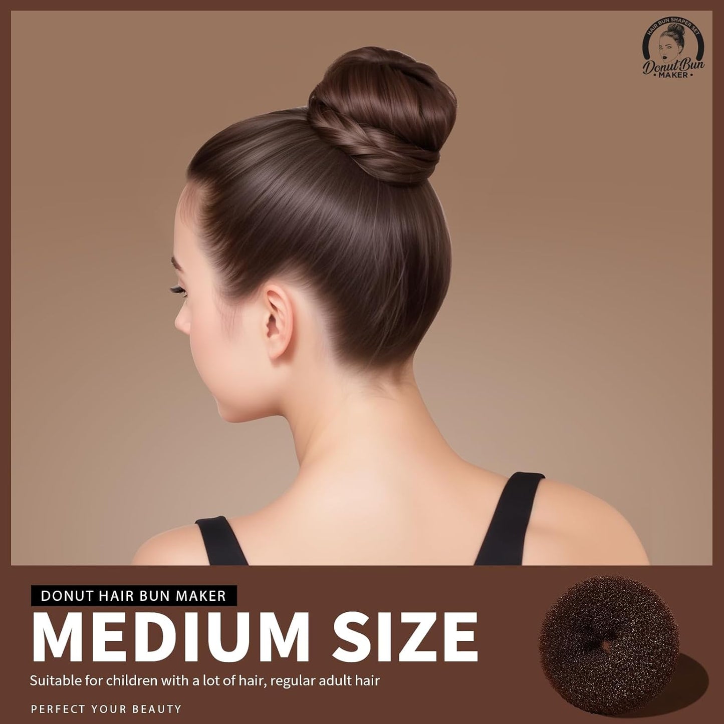 Teenitor Hair Donut, Hair Bun Maker, Black(Extra-large, Large, Medium and Small)