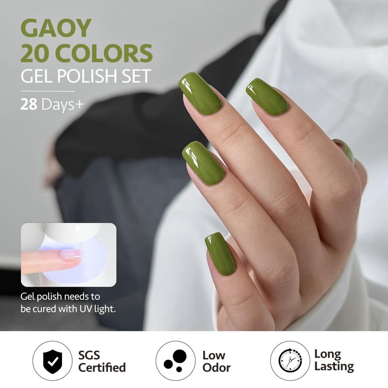 Gel Nail Polish Set - 23 Pcs with 20 Vibrant Colors & 3 Soak-Off Base/Top Coats | DIY Nail Art Kit