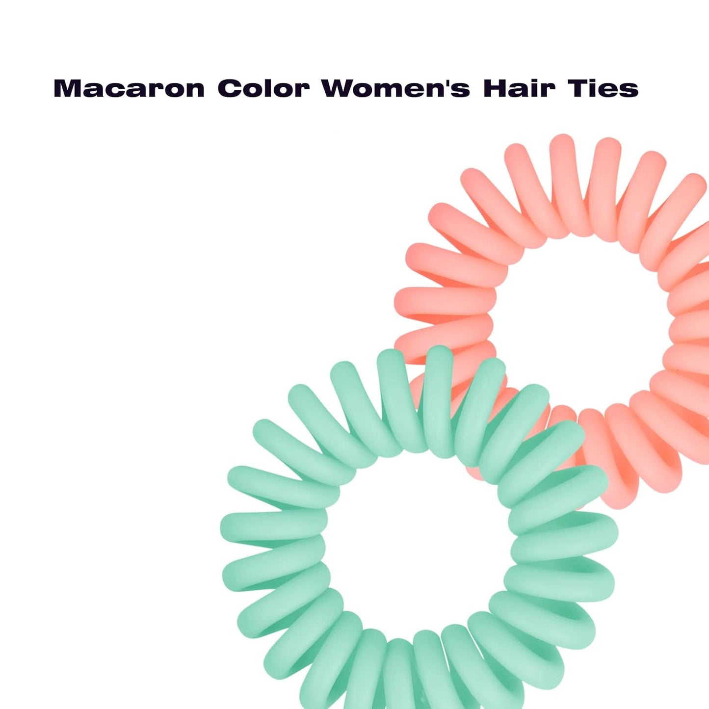 Hair Ties, 17 Pack Spiral Coils for Thick and Thin Hair - No Crease Ponytail Holders for Women and Children
