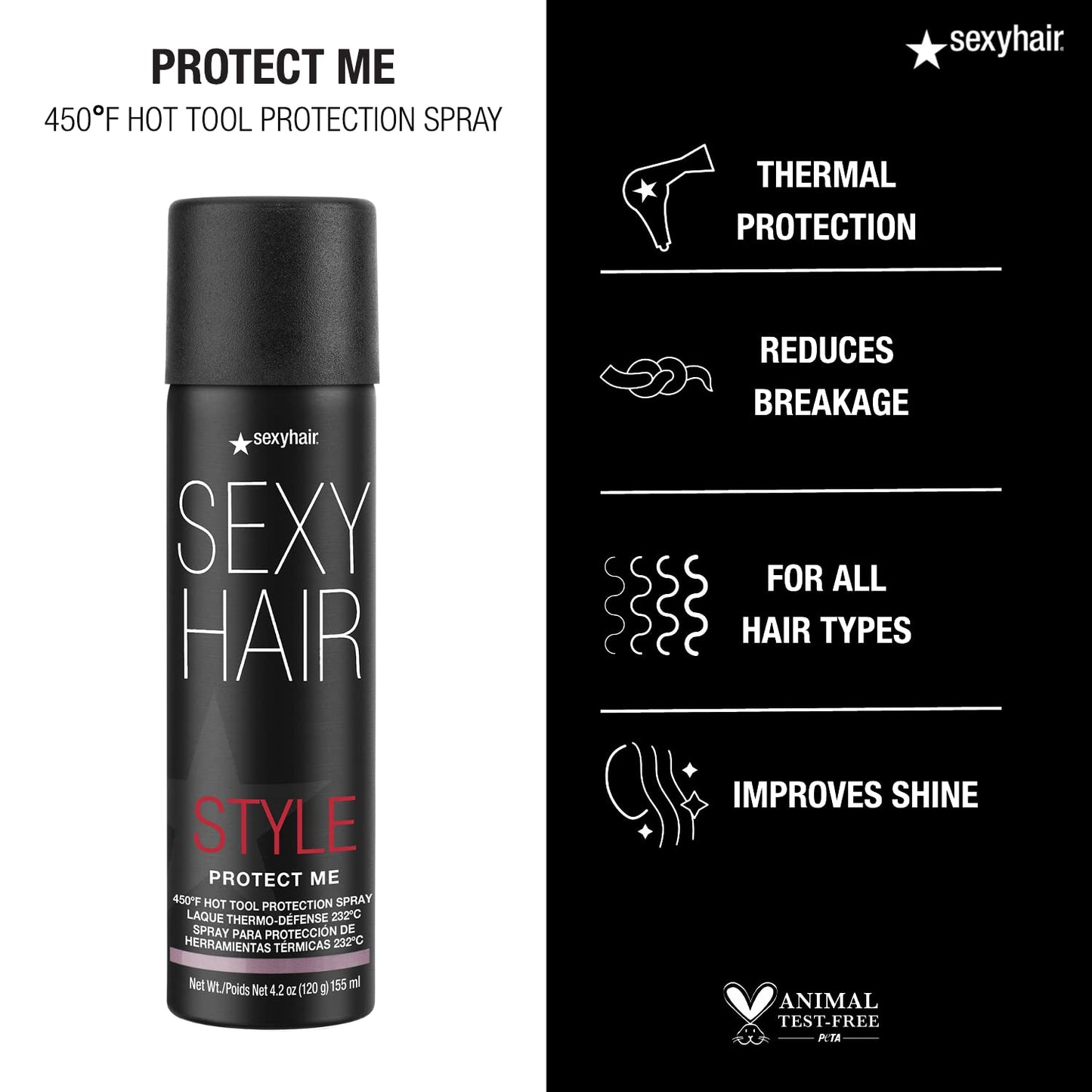 SexyHair Style Protect Me Thermal Protection Spray - Reduces Breakage Up to 78% | Light Hold