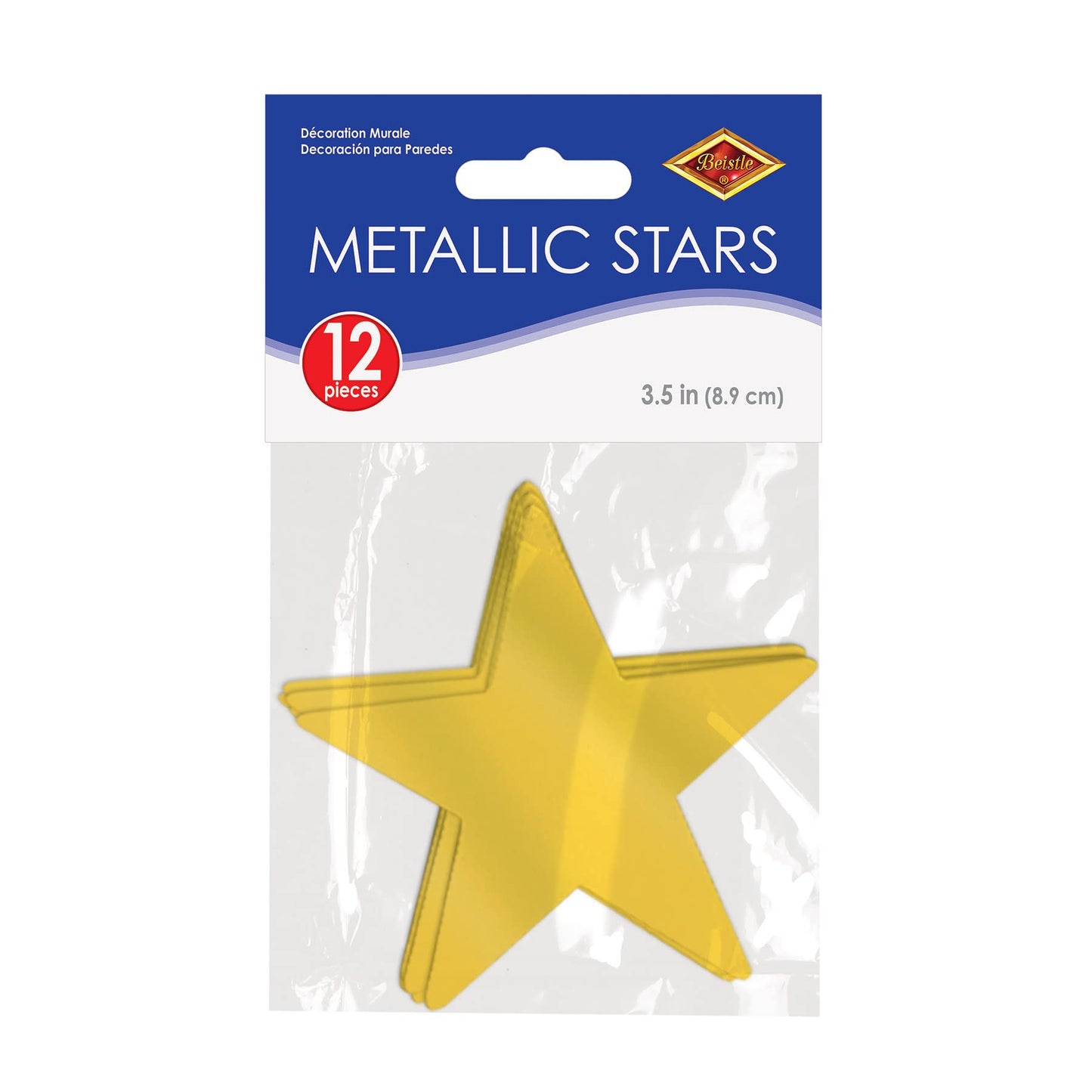 Beistle Metallic Star Cutouts (Gold)