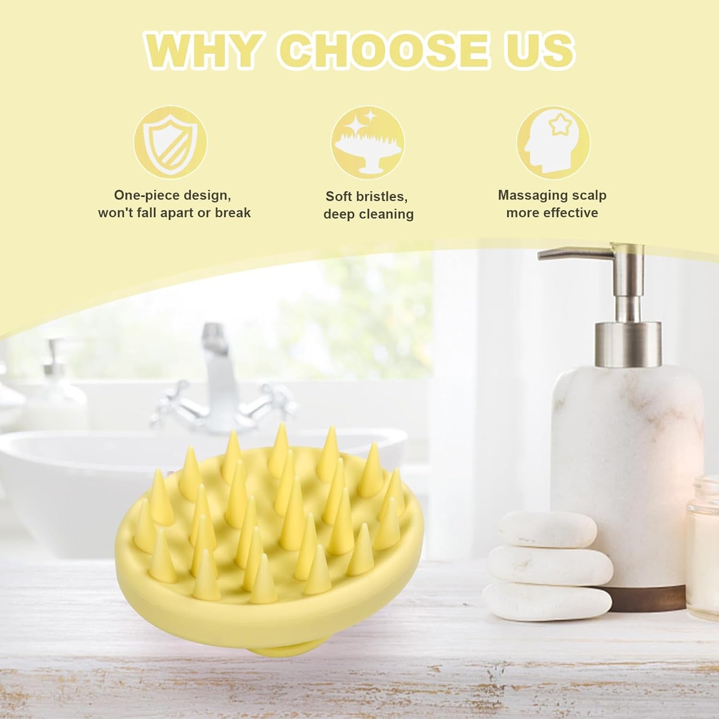 Silicone Scalp Massager, Scalp Scrubber for Hair Growth with Soft Bristles, Scalp Exfoliator Brush Dandruff Removal Shampoo Brush for Wet Dry Scalp Care (Mint Green)