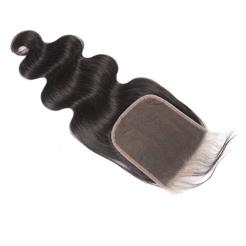 6X6 HD Transparent Lace Closure - Body Wave Brazilian Virgin Hair with Baby Hair | Natural Black, 12 Inch