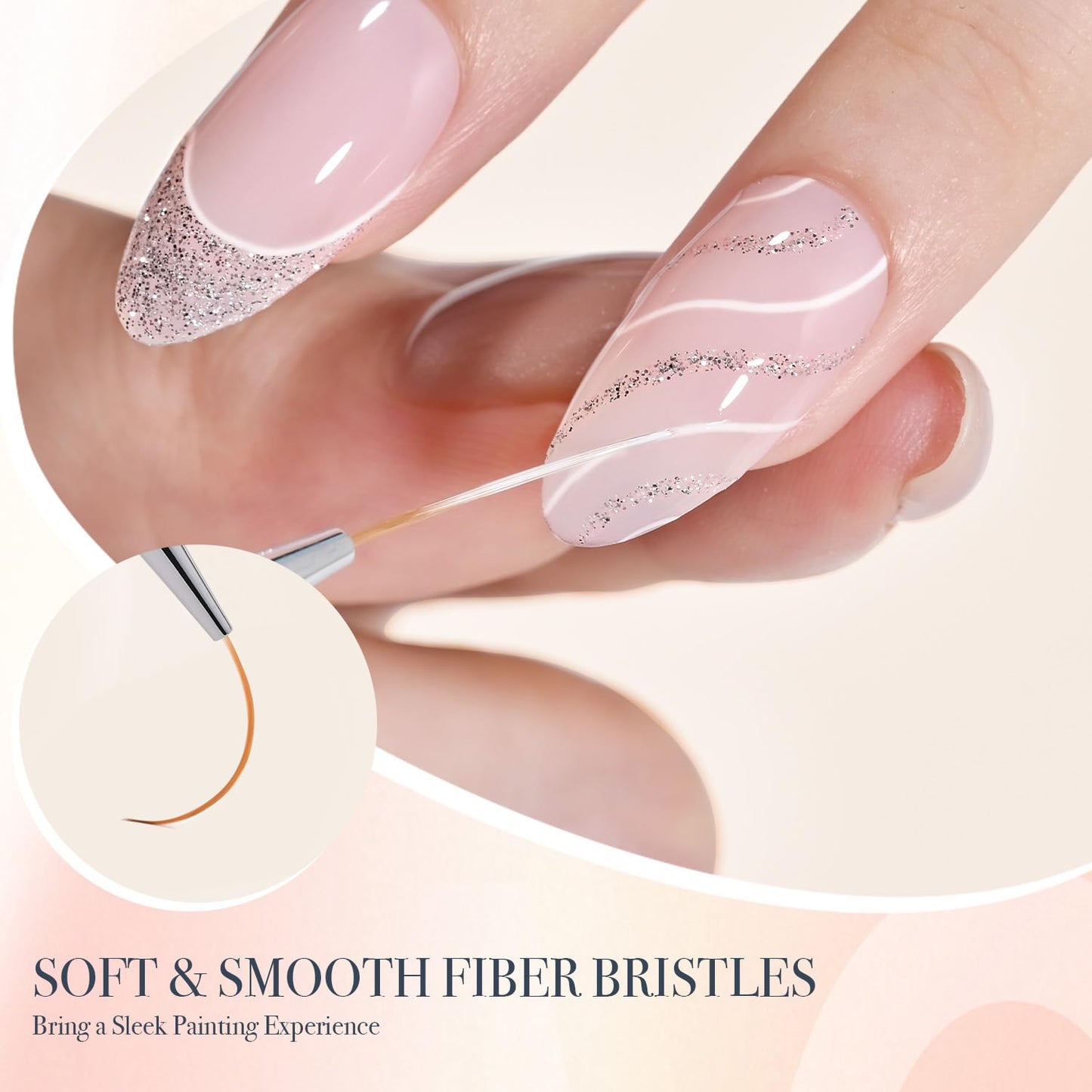 GAOY 8 Pcs Nail Brushes for Nail Art, Nail Design Tools for Nail Detail Painting, French Liner and Dotting Pens for Nail DIY