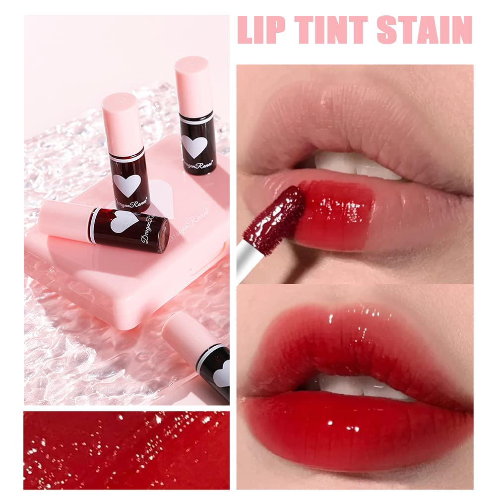 6 Colors Lip Tint Stain Set, Korean Velvet Watery Lip Stain Moisturizing Mini Liquid Lipstick, Multi-use Lip and Cheek Tint, Long lasting Non-Stick Cup Waterproof, Lip Color Makeup