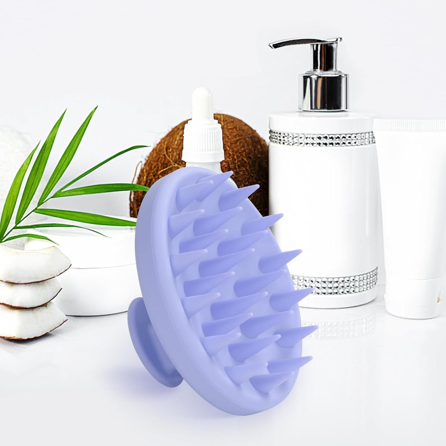 Silicone Scalp Massager, Scalp Scrubber for Hair Growth with Soft Bristles, Scalp Exfoliator Brush Dandruff Removal Shampoo Brush for Wet Dry Scalp Care (Mint Green)