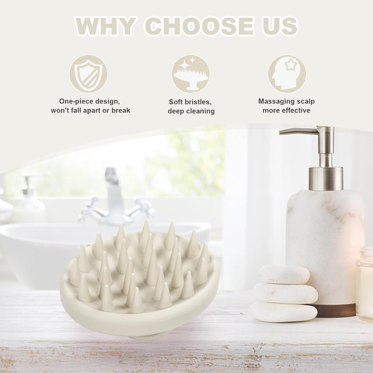 Silicone Scalp Massager, Scalp Scrubber for Hair Growth with Soft Bristles, Scalp Exfoliator Brush Dandruff Removal Shampoo Brush for Wet Dry Scalp Care (Mint Green)