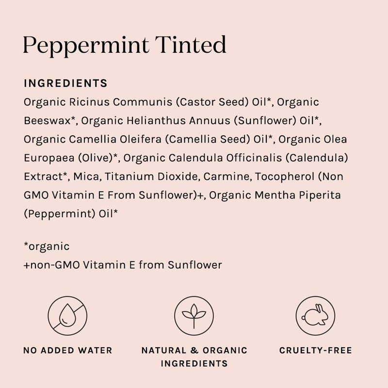 Kari Gran Lip Whip | Moisturizing Lip Balm with Organic Oils | Glossy Sheen + Peppermint | Rich Buttery Texture, Hydrates & Protects | Non-GMO, Organic Ingredients, Made in USA (Tinted Peppermint)