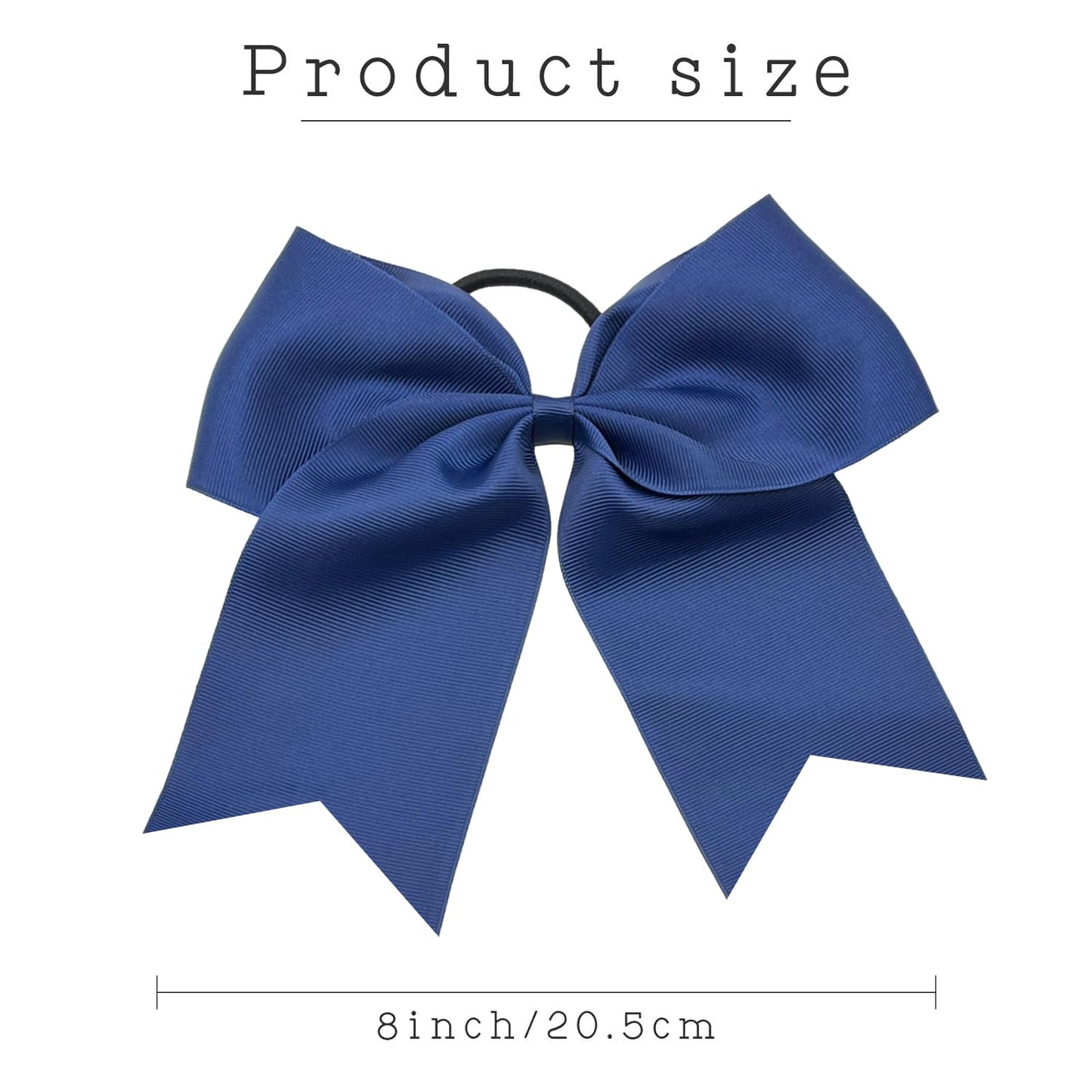 30PCS 8" Large Navy Cheer Bows Hair Bows Ponytail Holder Handmade for Girls Teens Softball Cheerleader Sports (Navy)