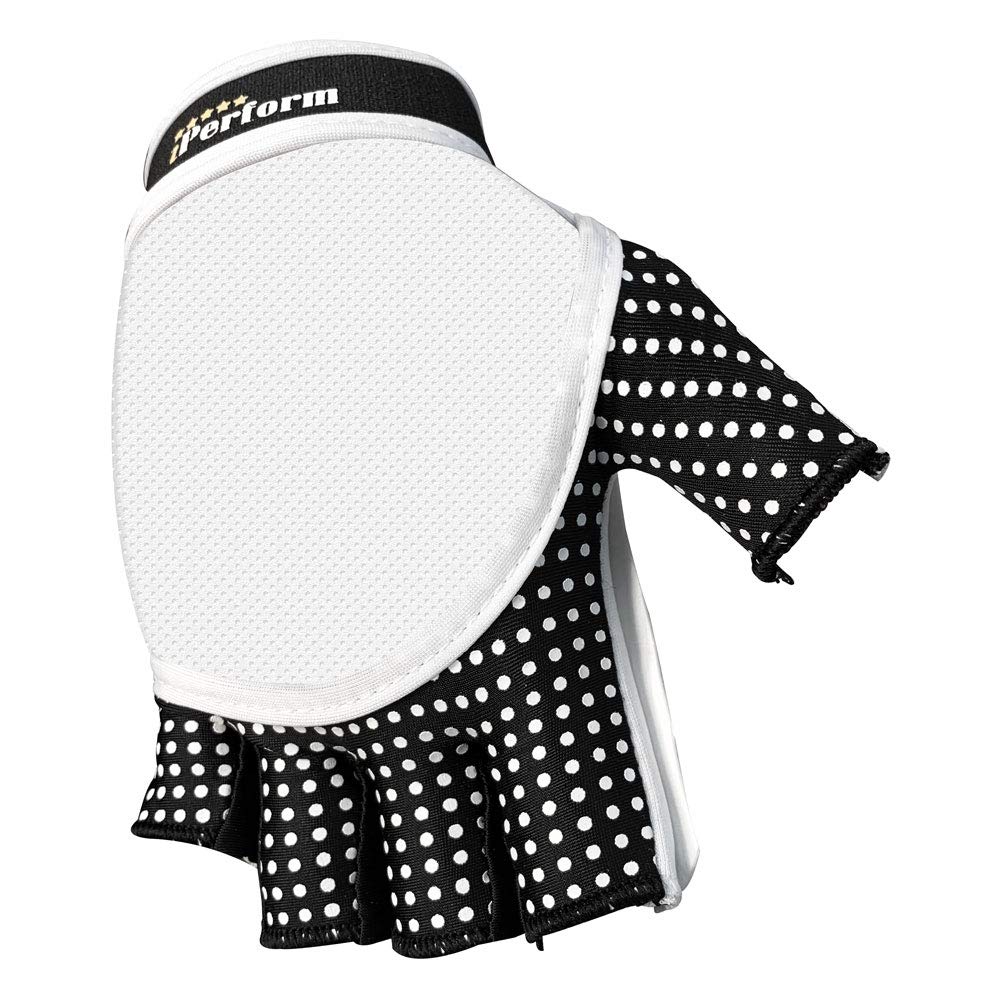 IPERFORM Men's Field Hockey Gloves Agile White Style Half Finger Left Handed (Small, Agile - Half Finger)