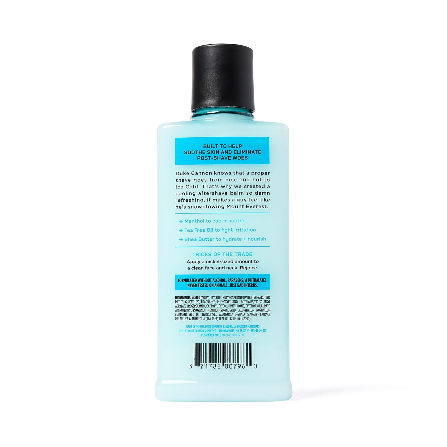 Duke Cannon Ice Cold Cooling After Shave Balm for Men - 6 fl oz - Alcohol-Free Post-Shave Balm for Men - Made with Menthol & Shea Butter