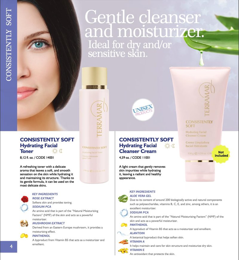 Terramar Consistently Soft Hydrating Facial Toner - Soothes, Softens & Balances Dry or Sensitive Skin - Alcohol-Free, Preps Skin for Moisture