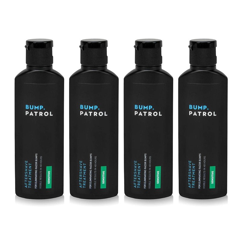 Bump Patrol Sensitive Strength Aftershave Treatment Serum – Razor Bump Stopper and Ingrown Hair Treatment for Men and Women, Alcohol Free Ingrown Hair Serum for Sensitive Skin 2 oz (Pack of 4)