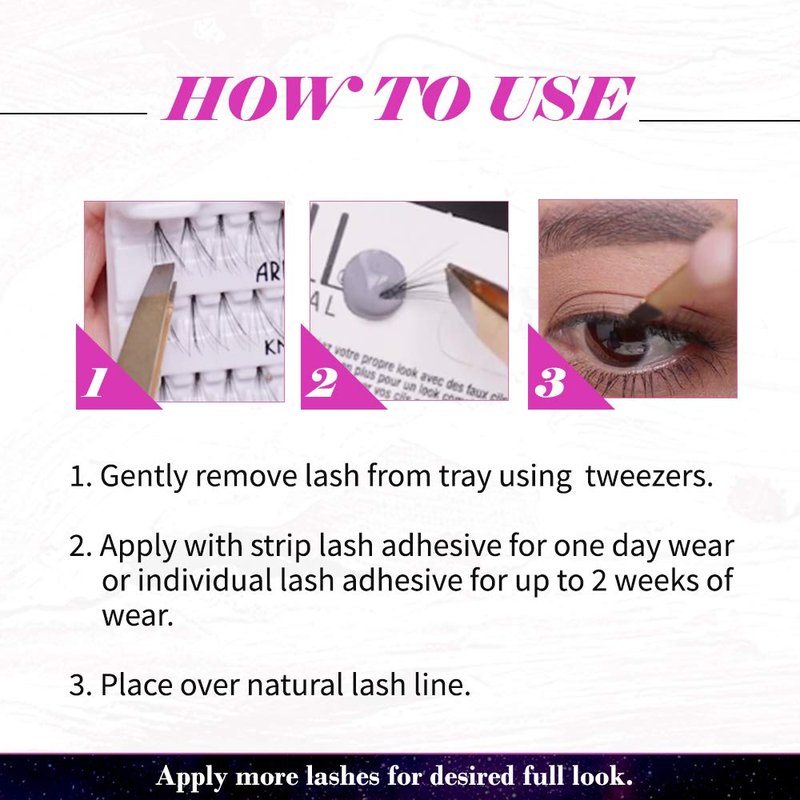 Ardell Double Up Trio Individual Lashes - Long Black DIY Lash Clusters | Customizable Eyelash Extensions, 4 Pack