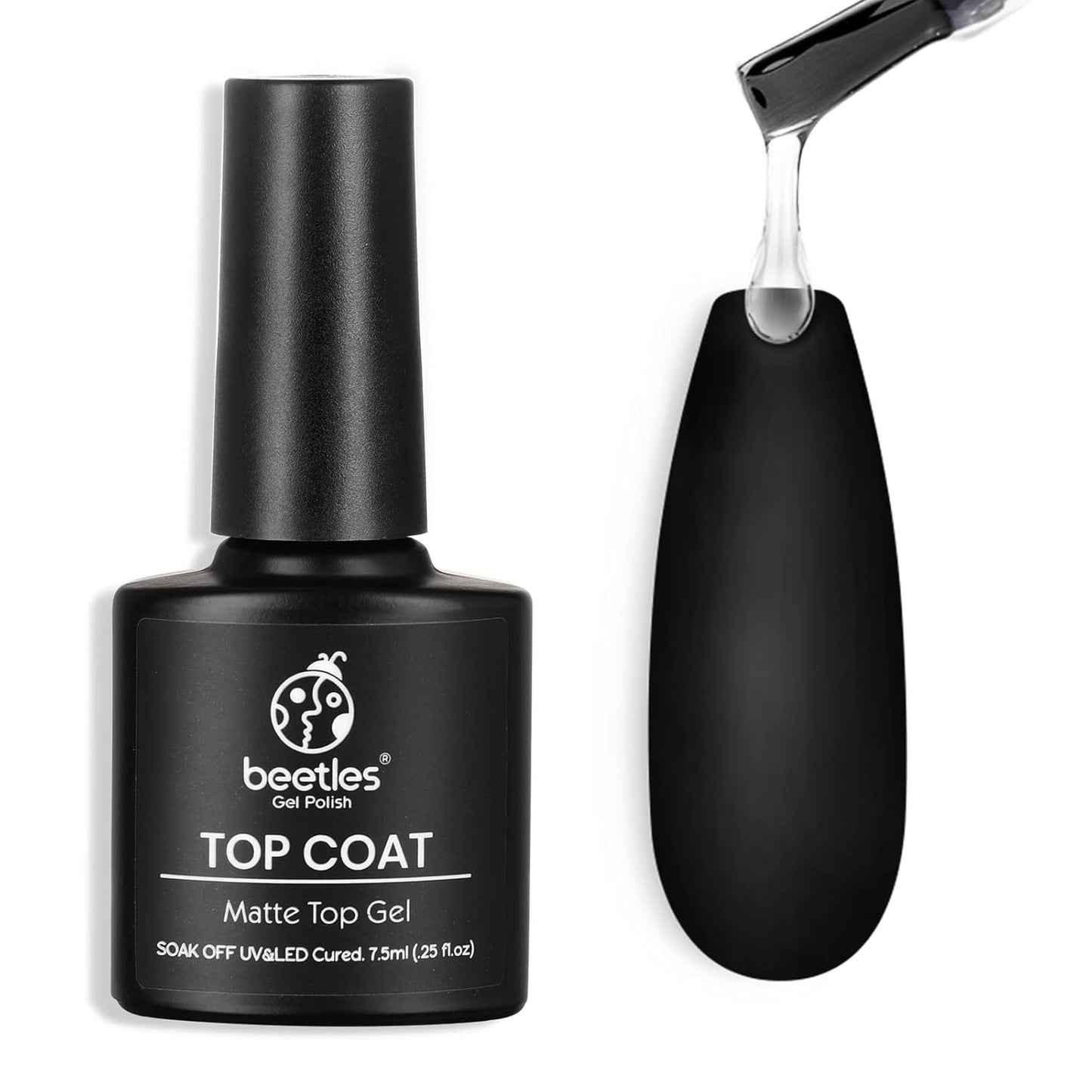 beetles Gel Polish 9 in 1 Gel Nail Glue for Clear Acrylic Nails Tips, Long Lasting Super Strong Brush Nail Glue for Fake Nails, Base Blooming Nail Gel, New Safe Formula, U V Light Cure