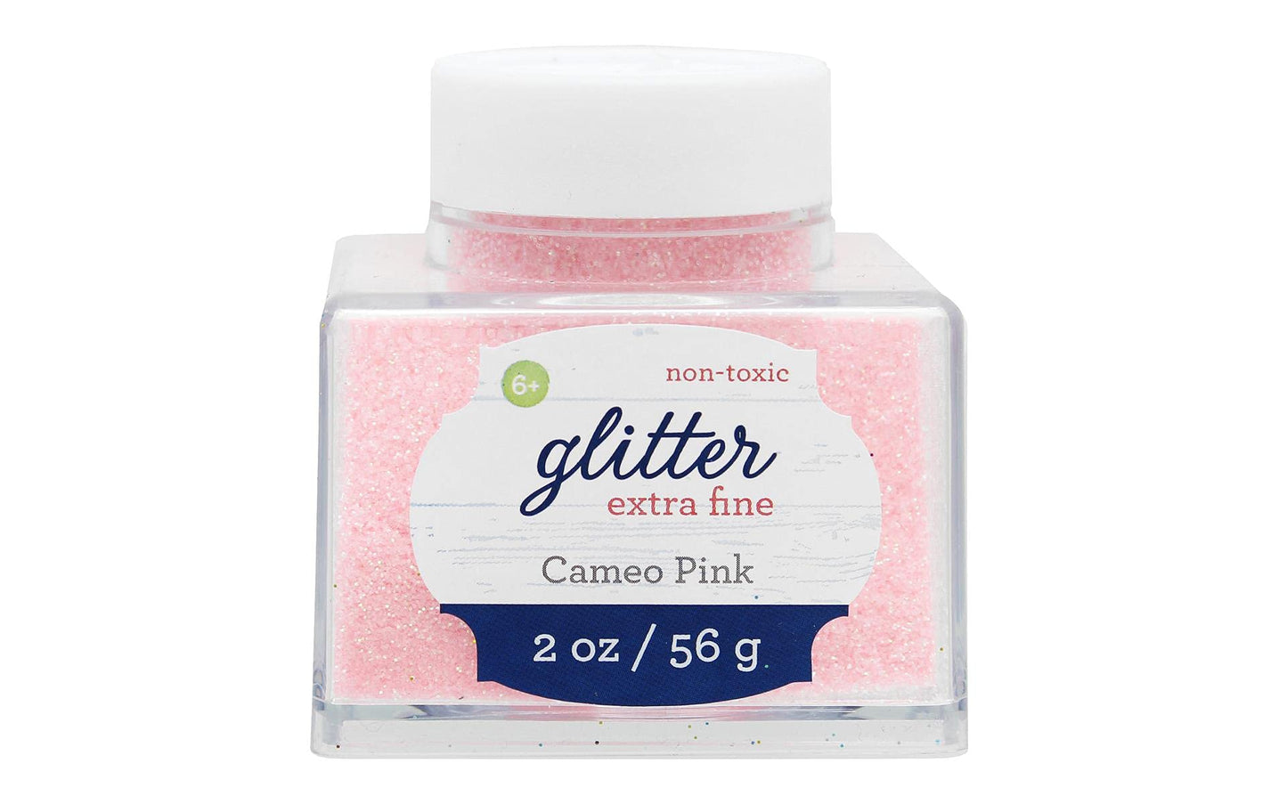 Sulyn Extra Fine Cameo Pink Glitter Stacker Jar, 2 Ounces, Non-Toxic, Stackable and Reusable Jar, Multiple Slot Openings for Easy Dispensing and Mess Reduction, Light Pink Glitter, SUL51825