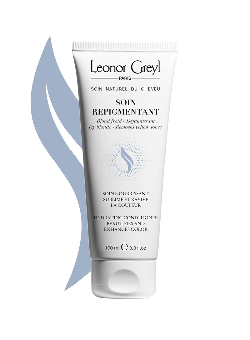 Leonor Greyl Paris - Soin Repigmentant Icy Blonde Deluxe Travel Size - Color-Enhancing Hydrating Conditioner - Revives Blonde to Very Light Blonde, Deluxe Travel Size (3.3oz)