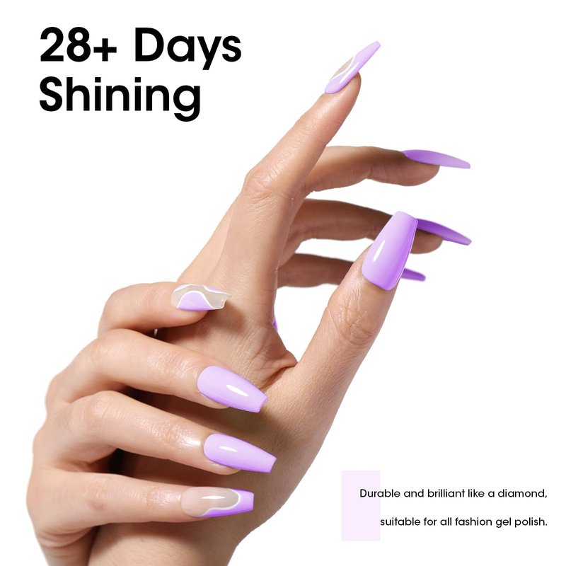 GELLEN Gel Top Coat and Base Coat, 2 Pcs 18ml Superior Base Coat Top Coat Set, No Wipe Soak Off Ultra Glossy Nail Gel, UV LED Needed Clear Nail Polish, Long Lasting for 28+ Days