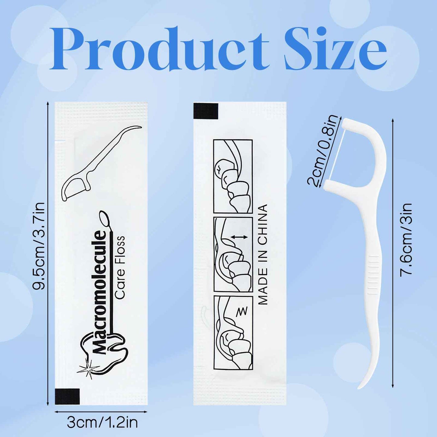 Individually Wrapped Dental Floss Picks Bulk Disposable Flossing Sticks Teeth Cleaning and Oral Care Travel Size Dental Tooth Floss Pack for Hotels, Weddings, Guests & Business Single Use (500 Pack)