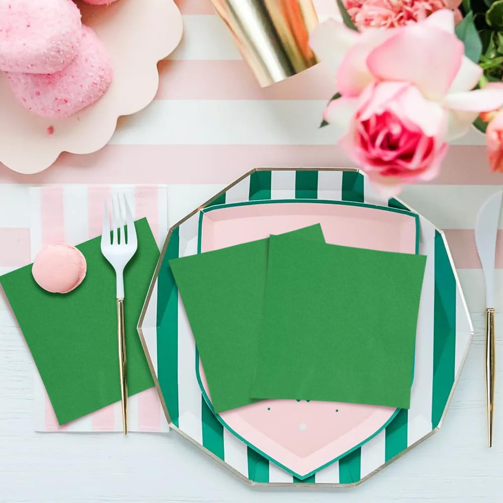 Solid Emerald Green Paper Luncheon Napkins, 20 Pieces - Perfect for Birthdays, Weddings, Parties & Special Events