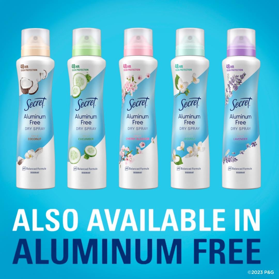 Secret Dry Spray Antiperspirant Deodorant for Women, 48hr Weightless Sweat & Odor Protection, Gentle on Skin, Powder Fresh Scent, 4.1 oz (Pack of 3)