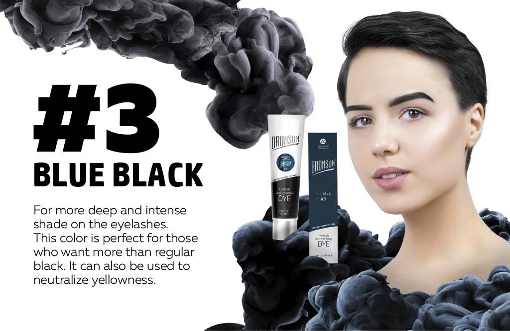 BRONSUN Brow & Lash Enhancer – Blue Black #3 – Rich & Defined Look – 15ml