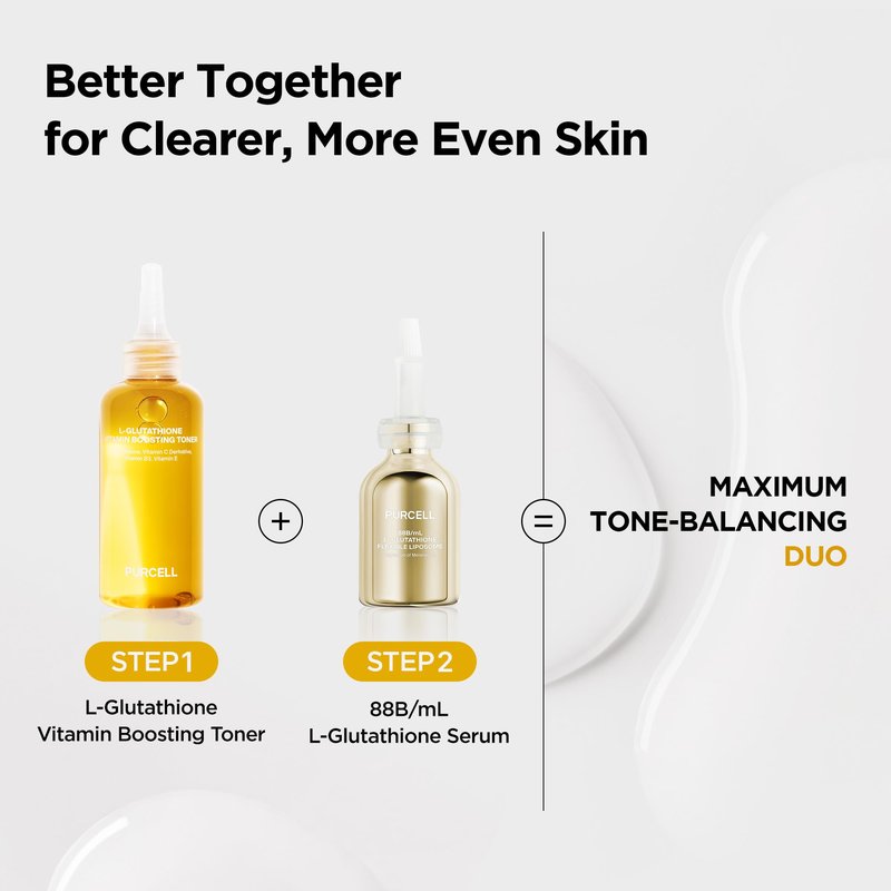 PURCELL Glutathione 5% Face Serum with 1% Niacinamide & 1% Tranexamic Acid – Flexible Liposome Tone up Serum for Anti pigmentation & Hydration (1.85 fl oz / 55 ml)