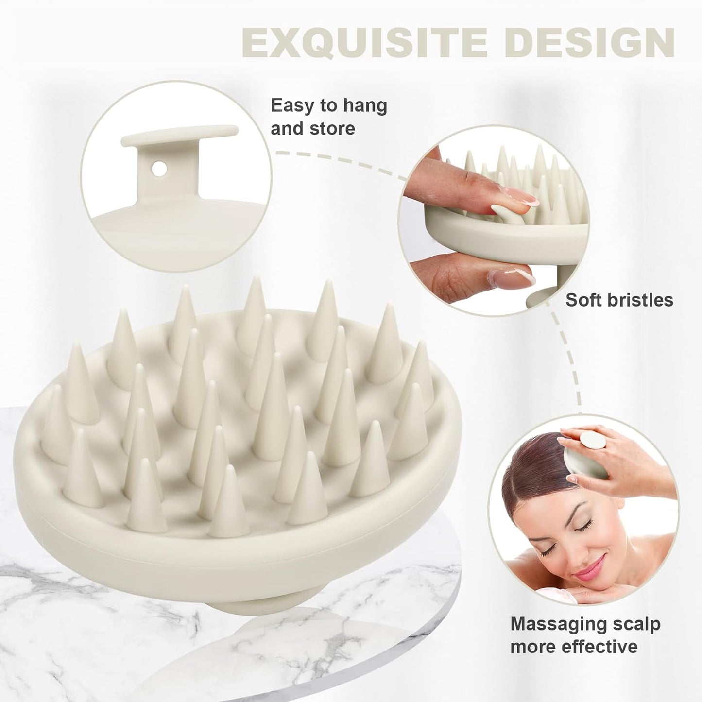 Silicone Scalp Massager, Scalp Scrubber for Hair Growth with Soft Bristles, Scalp Exfoliator Brush Dandruff Removal Shampoo Brush for Wet Dry Scalp Care (Mint Green)