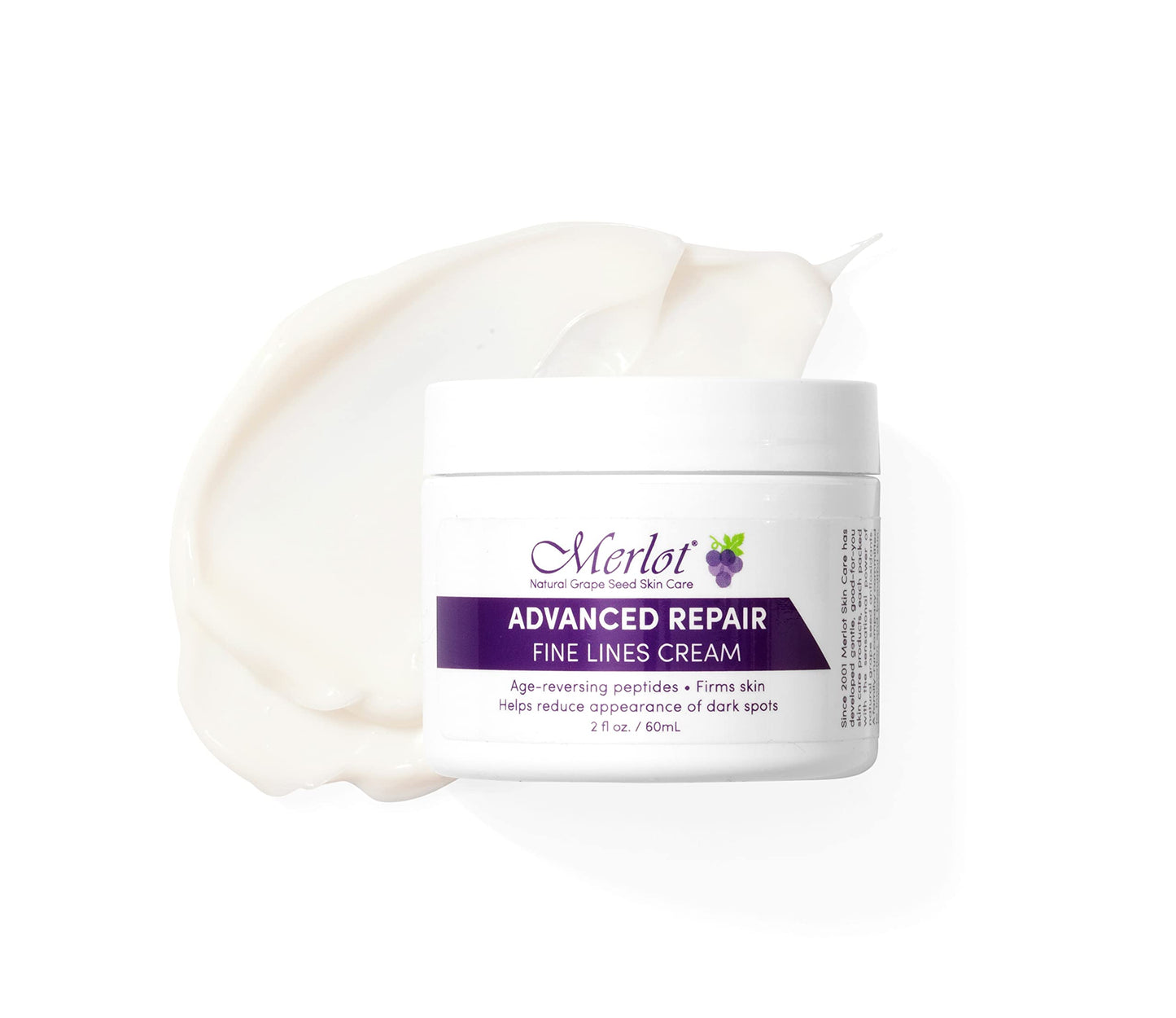 Merlot Fine Lines Eye Cream Advanced Repair with shea butter anti wrinkle peptides dark spot reducing moisture recovery for all skin types