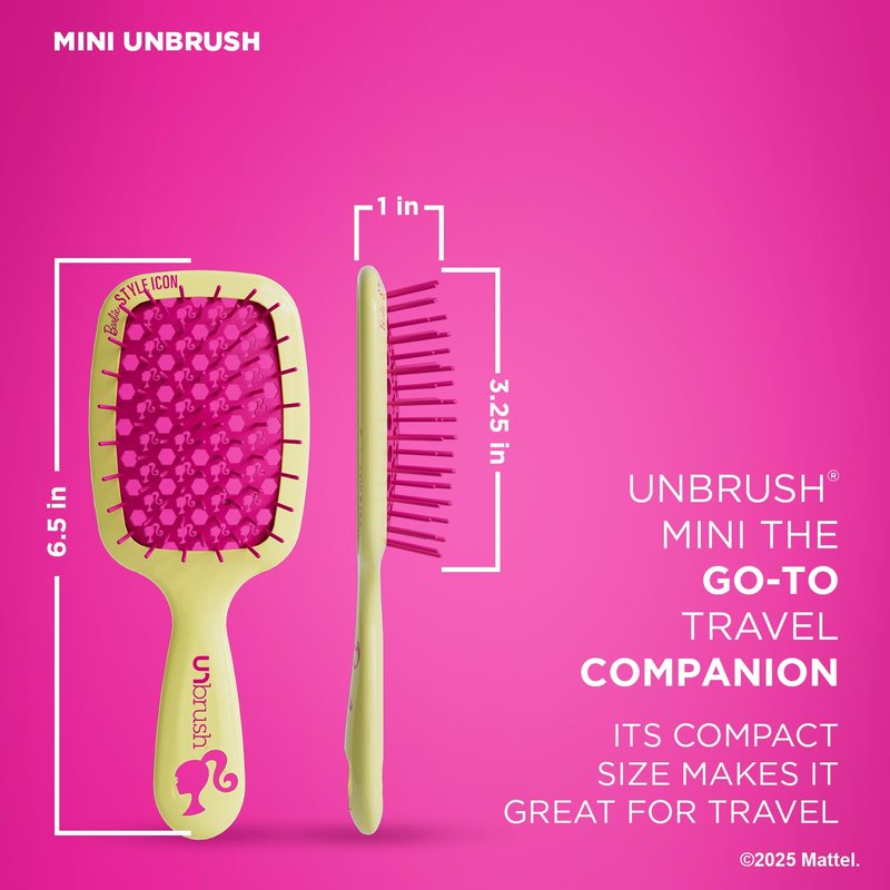 UNbrush Barbie Detangling Brush Duo - Style Icon - Yellow