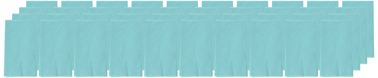 Robin's Egg Blue 2-Ply Guest Towels - 8" x 4" (Pack Of 40) - Luxury Paper Hand Towels For Parties & Events