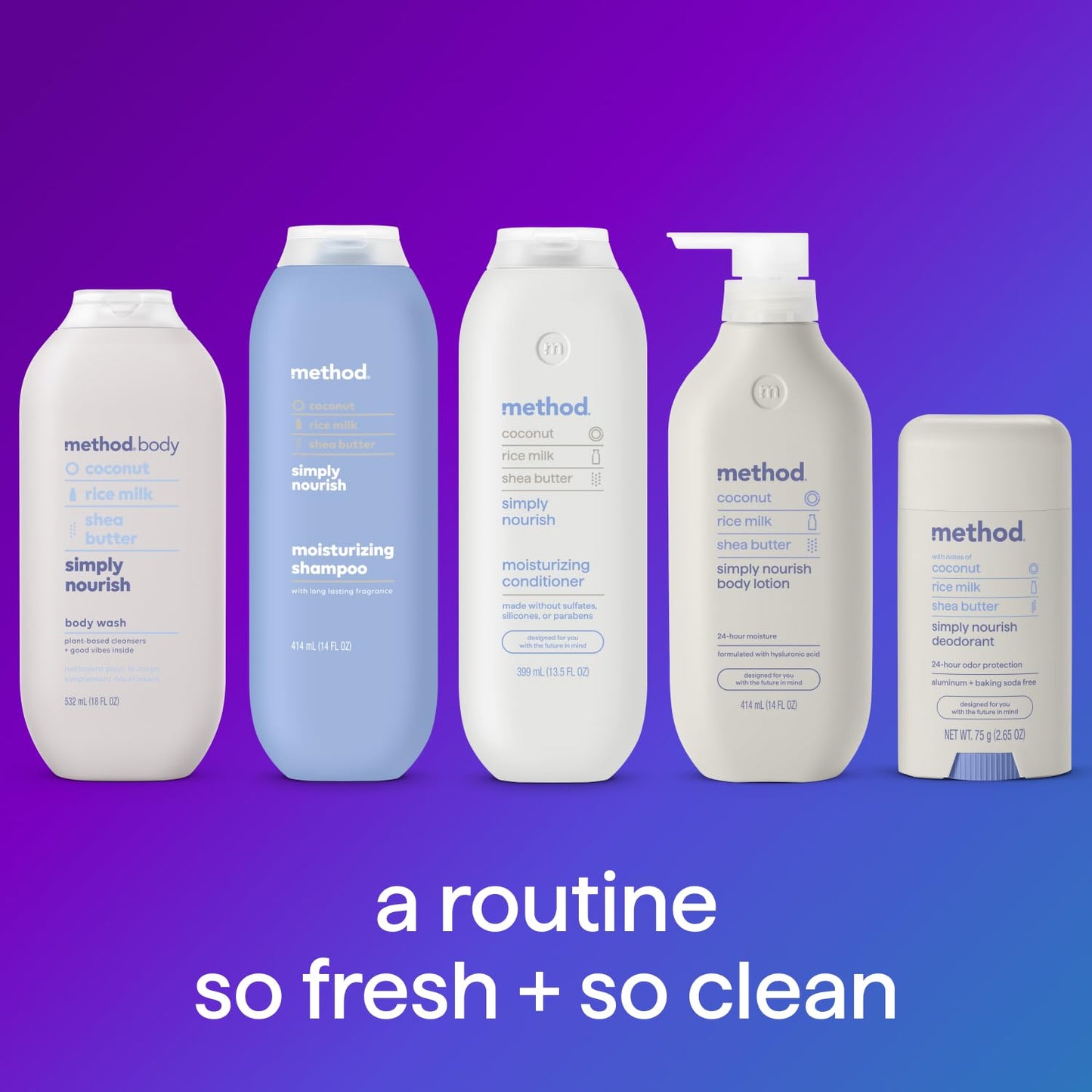 Method Body Wash (18oz) and Lotion (14oz) Gift Set, Simply Nourish