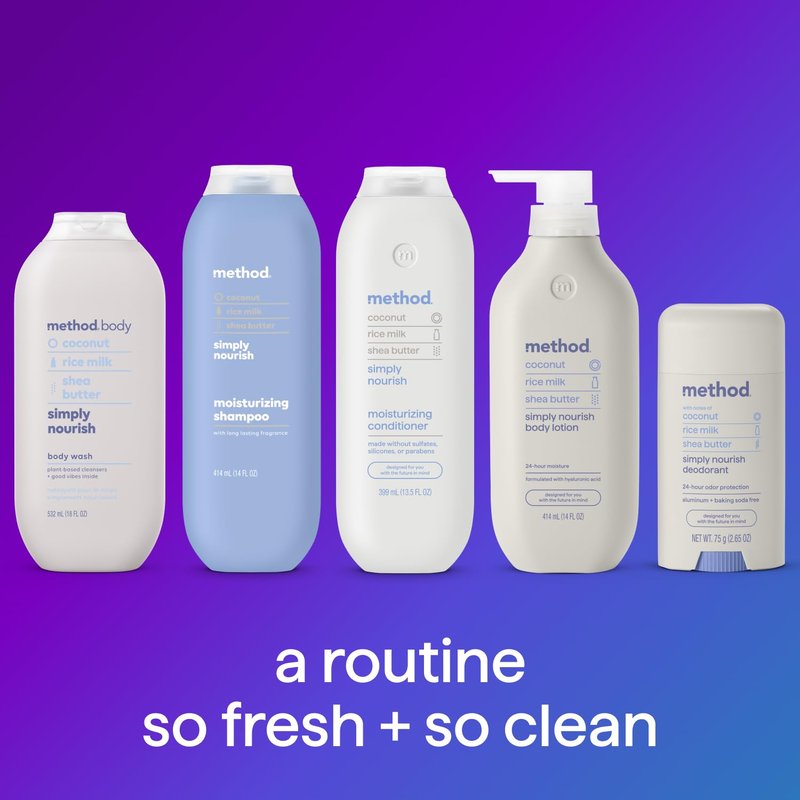 Method Body Wash (18oz) and Lotion (14oz) Gift Set, Simply Nourish
