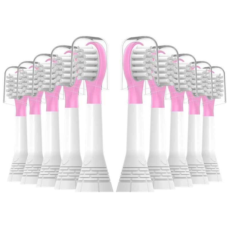 CILGEWH Kids Replacement Toothbrush Heads 10 Pack for Philips Sonicare Electric Toothbrush Soft Brush Head for Child 3-7 for Boy Girl,Pink