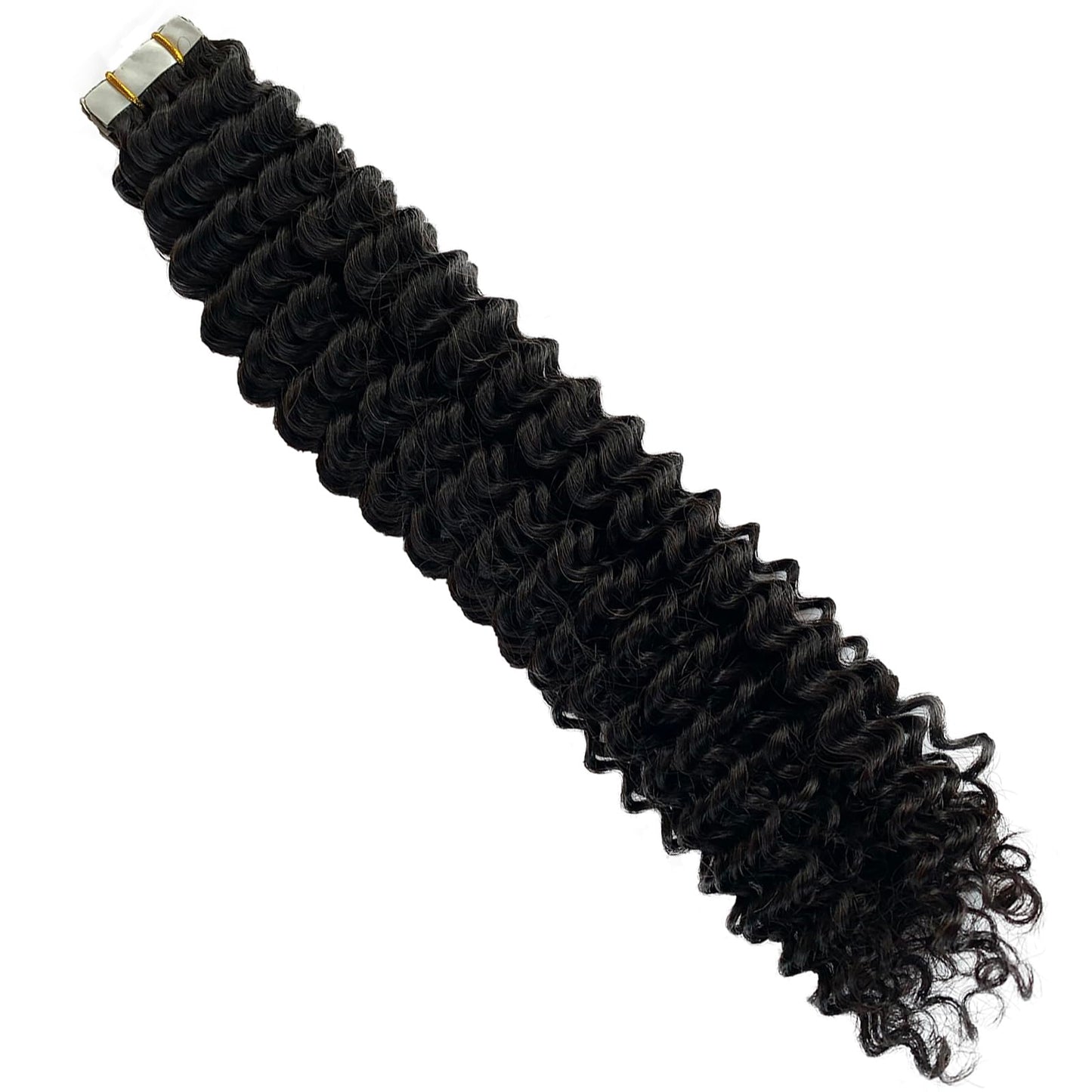 Curly Tape in Human Hair Extensions for Black Women, Kinky Curly Tape in Hair Extensions 50grams 20pcs Full Head Real Human Hair Kinky Tape ins Extensions 20 Inch Natural Black