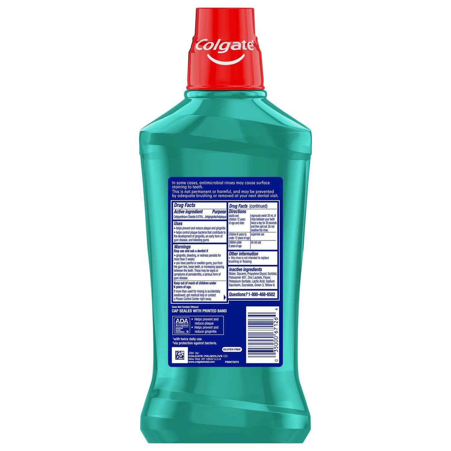 Colgate Total Advanced Pro-Shield Mouthwash, Spearmint Surge - 33.8 oz
