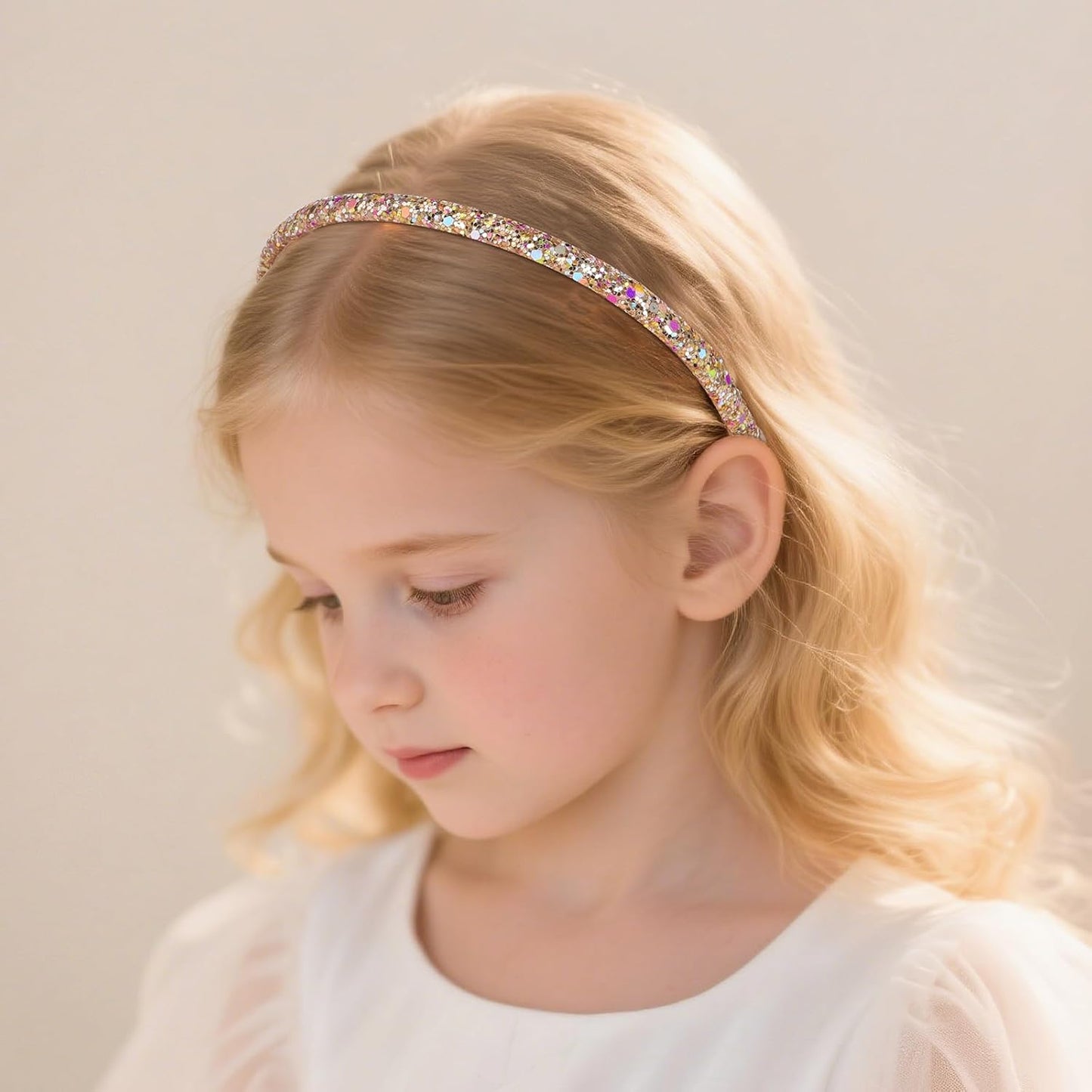 8pcs Glitter Headbands for Girls, women, Sparkle toddler Headband Accessory, Kids Hair Bands for Girls, Little Girl Hair Accessories, Daily Use and Party Hair Accessories, Birthday Gifts,Halloween