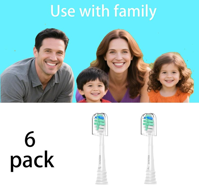 Replacement Toothbrush Heads for Philips Sonicare C2 - 6 Pack, High-Quality Bristles for Superior Cleaning