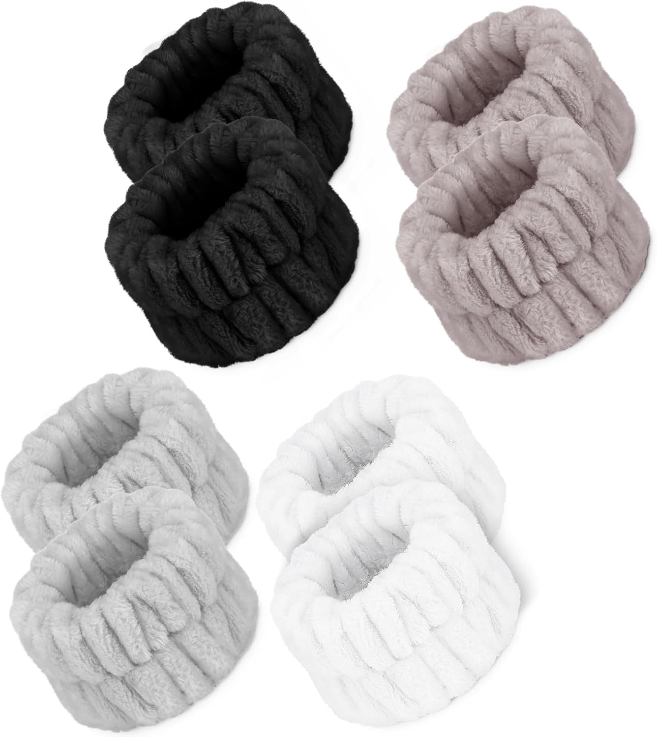 Crosize 8 Pcs Microfiber Wrist Bands for Washing Face, Women's Absorbent Face Washing Wristbands, Prevent Water from Spilling Down Your Arms