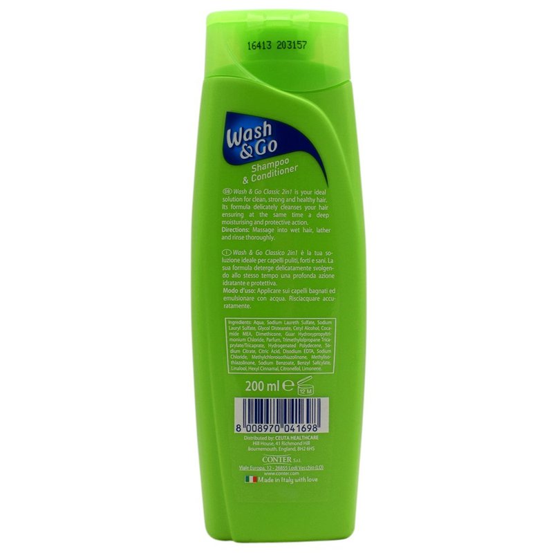 Wash & Go 2-in-1 Shampoo & Conditioner - Universal Formula, 200ml