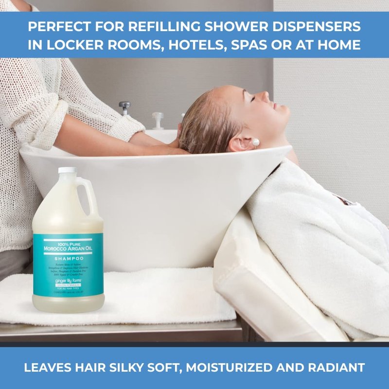 Ginger Lily Farms 100% Pure Morocco Argan Oil Shampoo - Vegan & Cruelty-Free | 1 Gallon Refill for All Hair Types