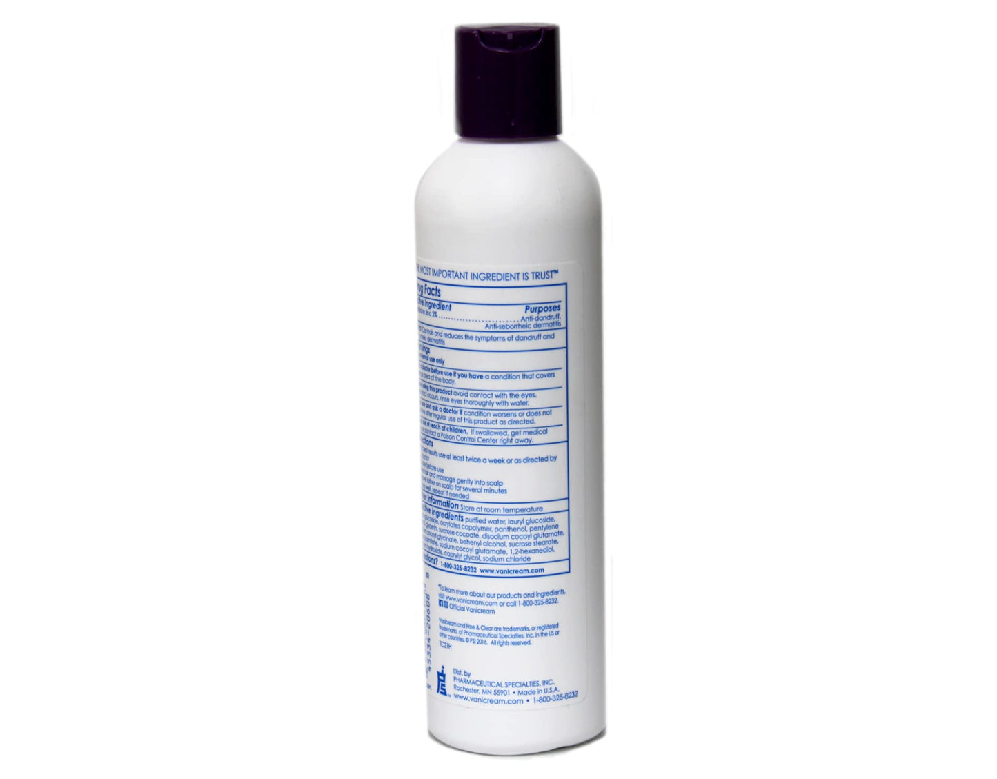 Vanicream Medicated Anti-Dandruff Shampoo, 8 fl oz Each (Pack of 2)