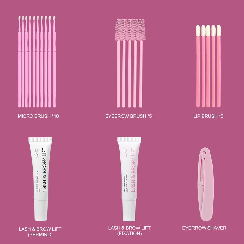 Lash & Brow Lift, Professional Lash Lift Kit Natural Ingredient for Long-Lasting Natural Curl & Self Lash Lifting, Brow Lamination Set for Salon-Quality Results at Home