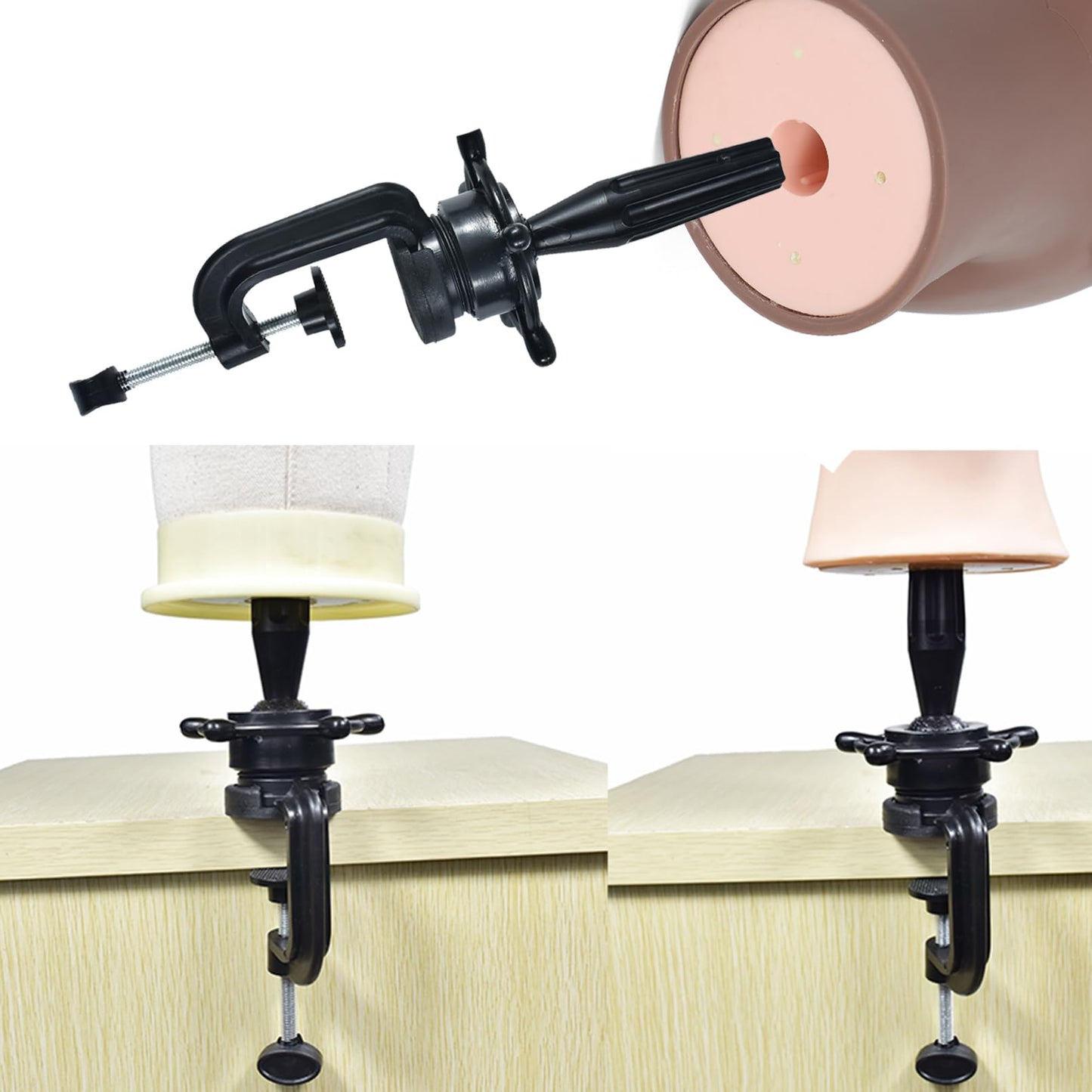 RUISIMEI Made of PVC Mannequin Head Bald Afro Female Cosmetology Manikin Head for Wigs Making Wig Display Hat Display Glasses Display Hairdressing Training Head Doll Head with Clamp