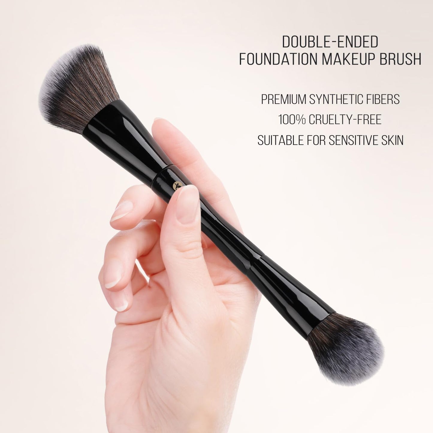 KINGMAS Foundation Makeup Brush, Double-ended Angled/Round Top Contour Brush for Beauty Blending Liquid Powder, Concealer Cream Cosmetics Blush Makeup Brush (Brown)