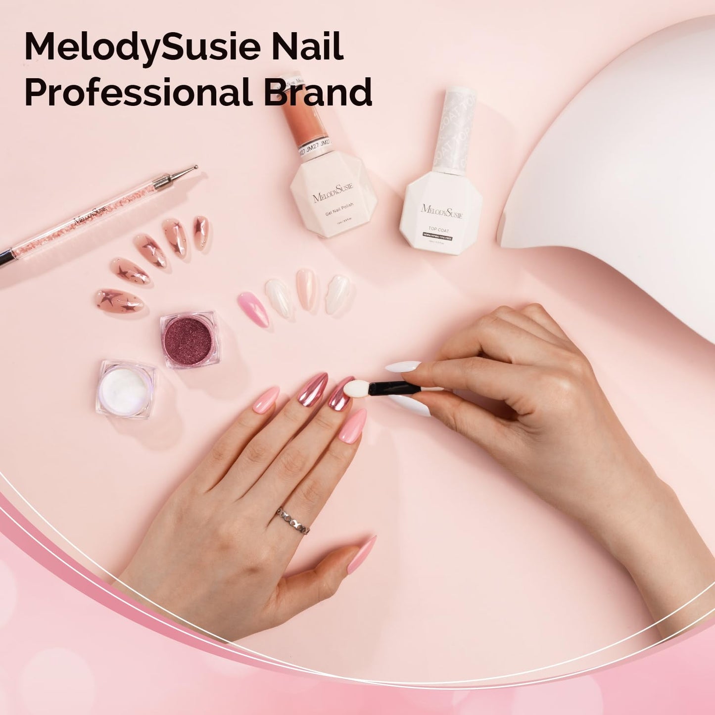 MelodySusie 16Pcs Chrome Nail Powder for Gel Nails,Metallic Mirror Effect Pigment Stylish and Technological Fine Glitter for Home DIY Salon Use