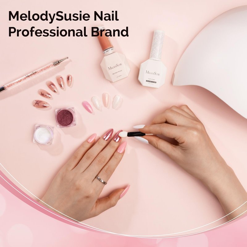 MelodySusie 16Pcs Chrome Nail Powder for Gel Nails,Metallic Mirror Effect Pigment Stylish and Technological Fine Glitter for Home DIY Salon Use