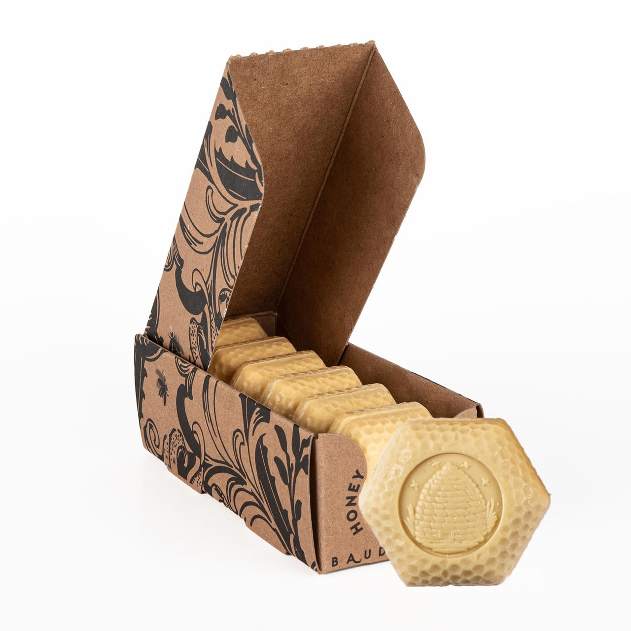 Baudelaire Honey Soap - Pure Honey Infused Bar, 1.4 Ounce | Singles Pack (6 Units)