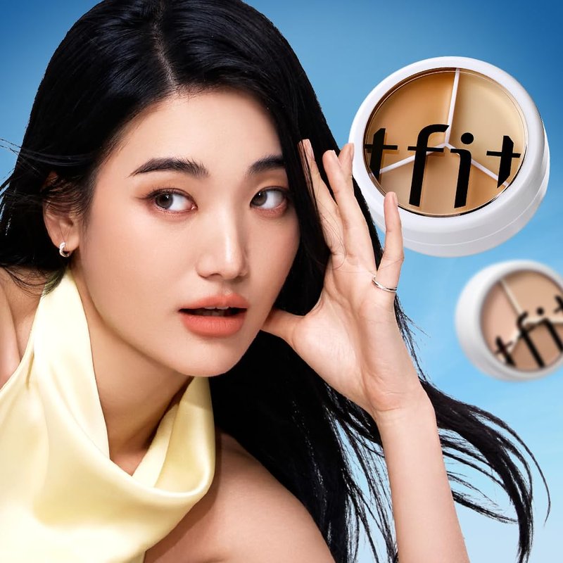 TFIT Multi-Use Pot Concealer - Triple Palette | High-Pigmented, Full Coverage & Crease-Proof | Korean Concealer for Dark Circles, Redness & Blemishes (01 Neutral, 0.52 Oz)