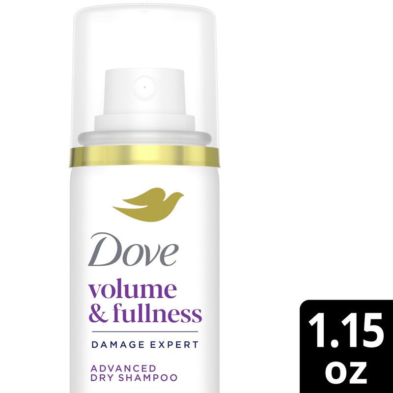 Dove Advanced Dry Shampoo, Travel-Size, Volume & Fullness, 6-Pack, Travel Essentials, 1.15 Oz Ea